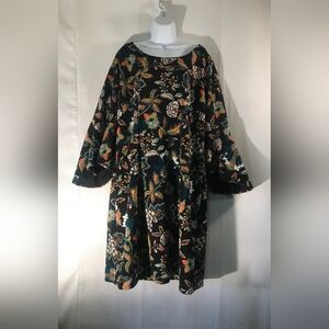 INC Bell Sleeve Shift Dress Black Green Blue Orange 2X